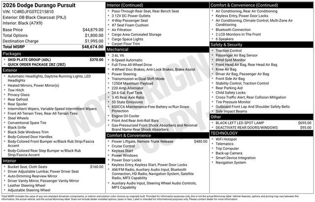 2026 Dodge Durango Pursuit