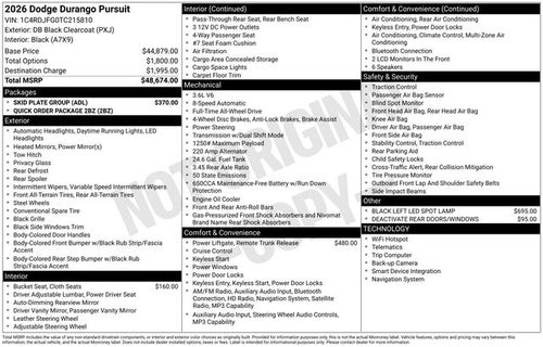 2026 Dodge Durango Pursuit