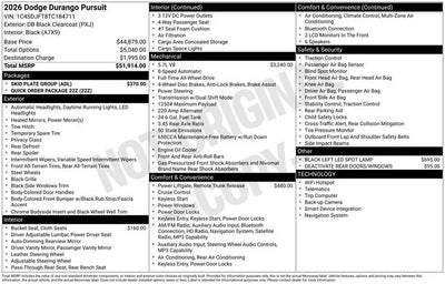 2026 Dodge Durango Pursuit