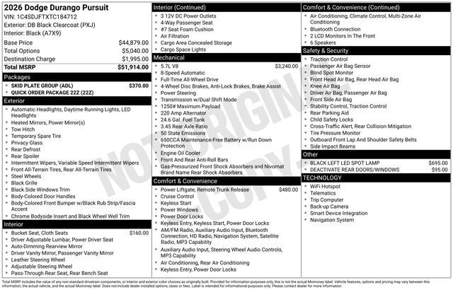 2026 Dodge Durango Pursuit