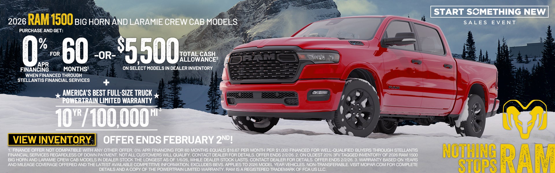 2026 RAM 1500 Big Horn and Laramie